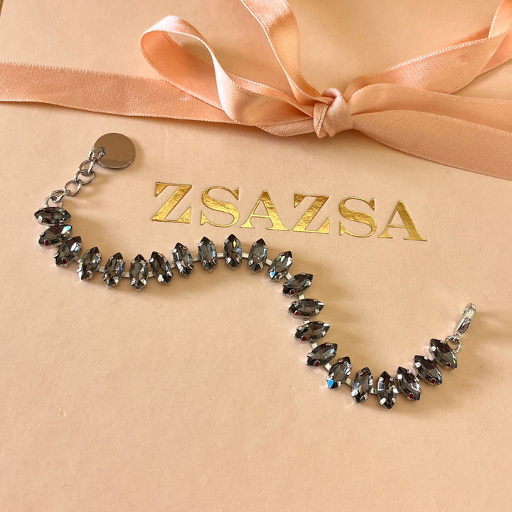 Grey marquise preciosa crystals bracelet