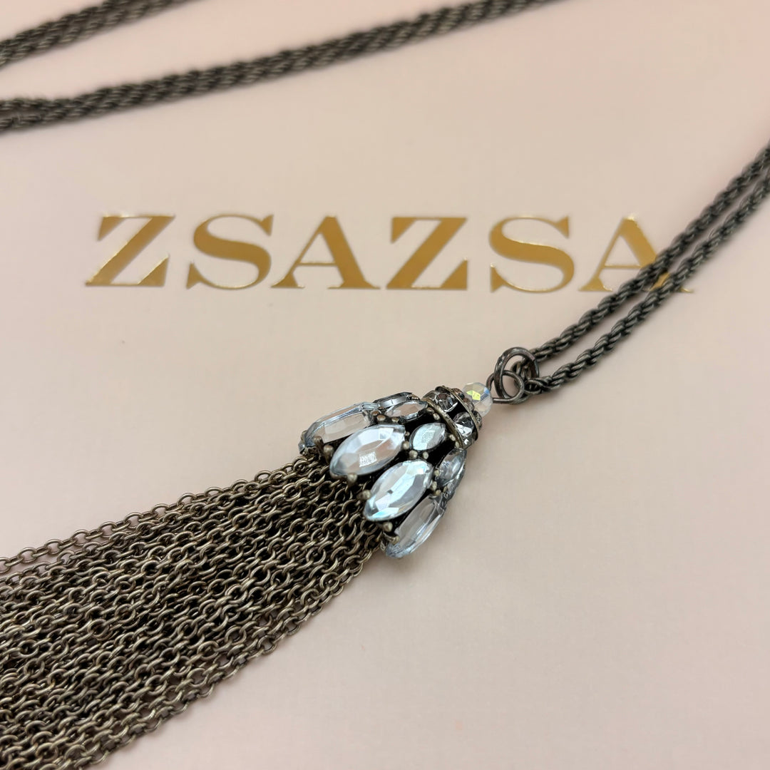 Long rhinestone necklace