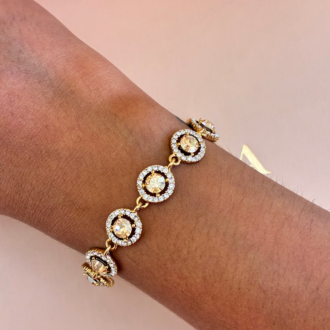 Round and teardrop champagne gold plated set