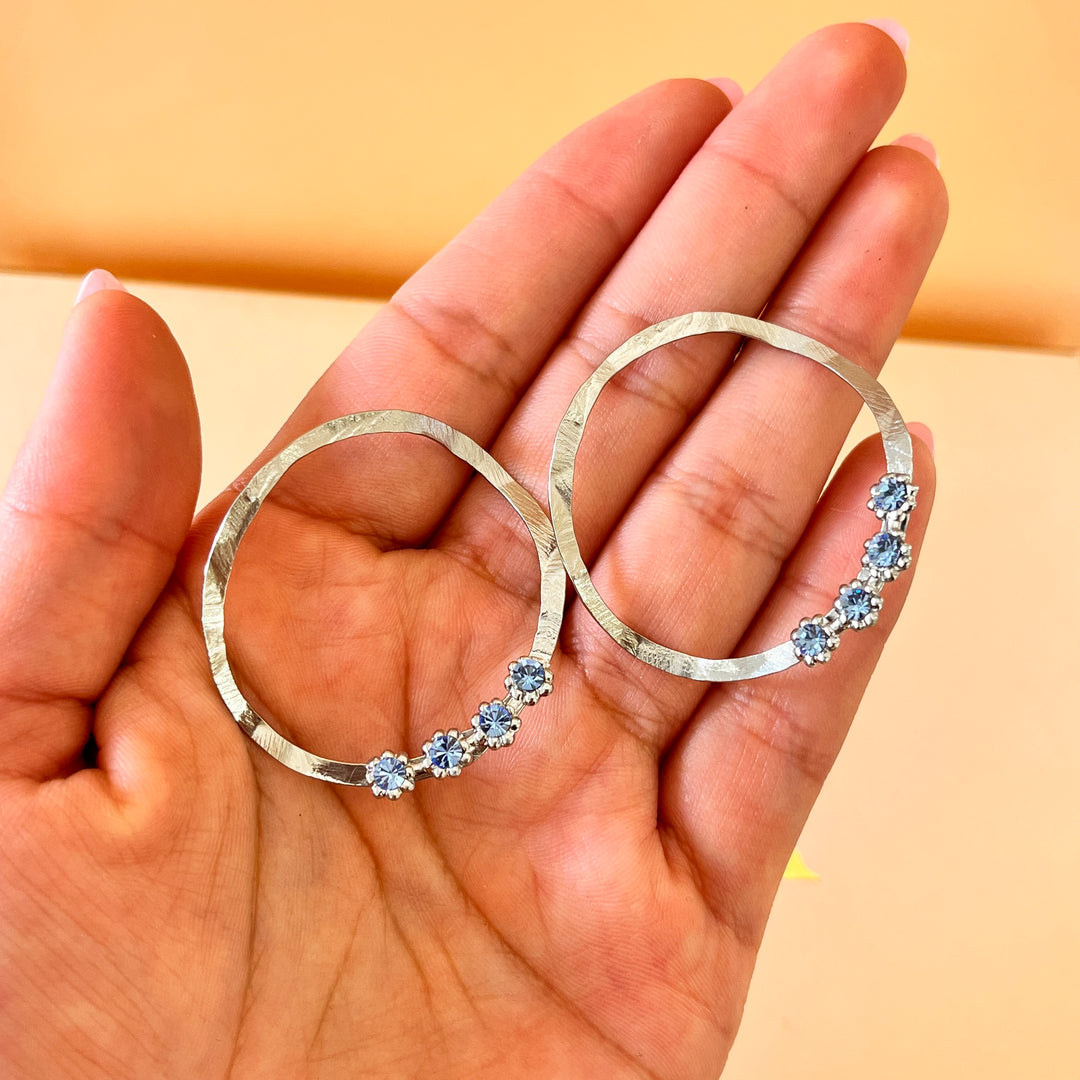 Light blue Preciosa crystals handmade set