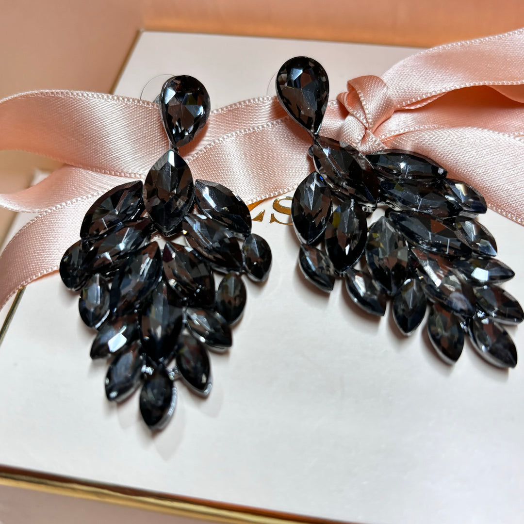 Grey marquise earrings