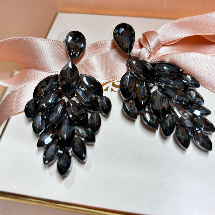 Grey marquise earrings