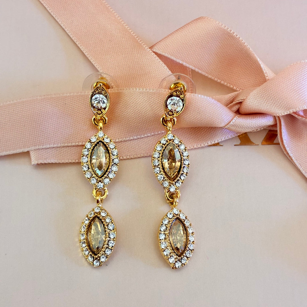 Marquise champagne gold plated set