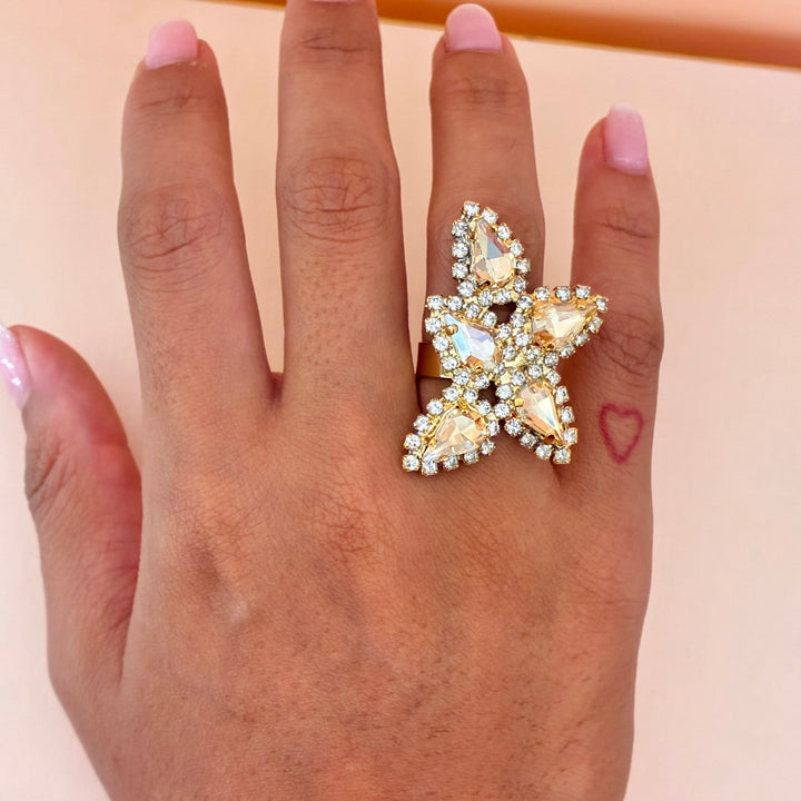 Champagne teardrops Swarovski crystals set