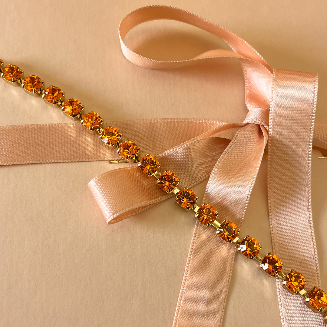 Orange Swarovski crystals bracelet