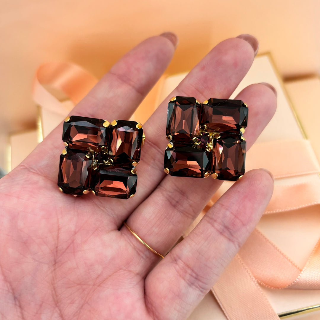 Purple preciosa crystals studs