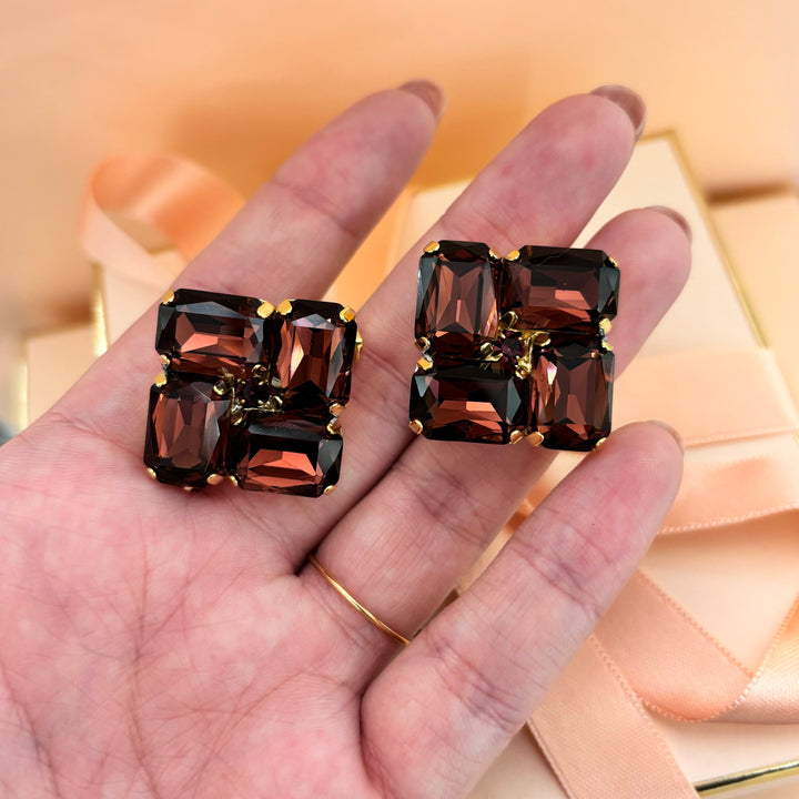 Purple preciosa crystals studs