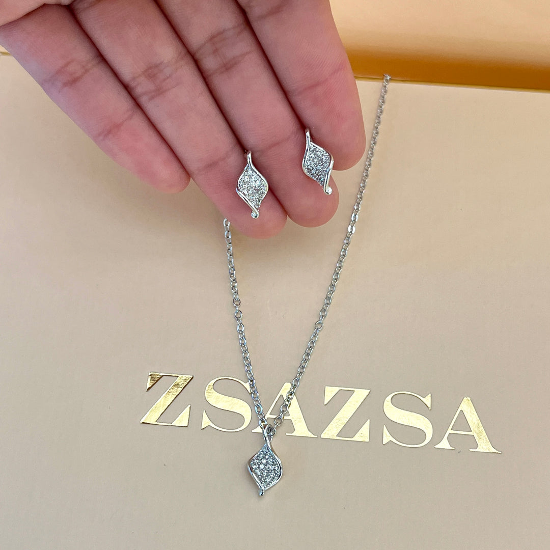 Silver zircone set
