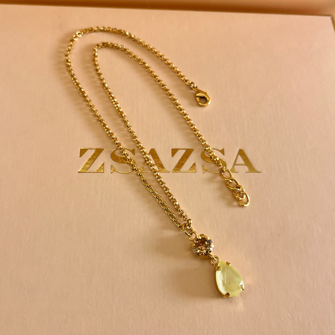 Yellow and champagne Swarovski crystals set