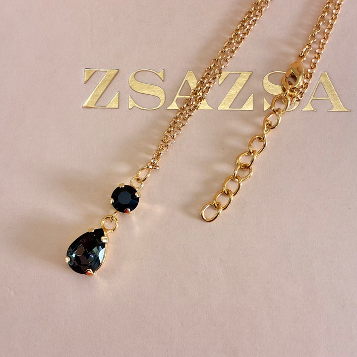Teardrop Black preciosa crystal pendant