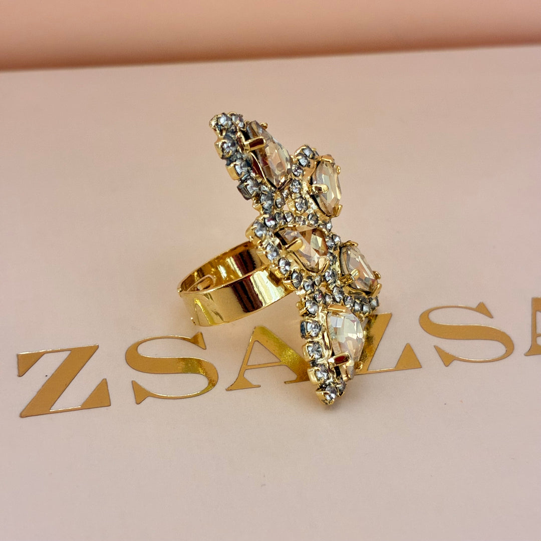 Champagne teardrops Swarovski crystals set