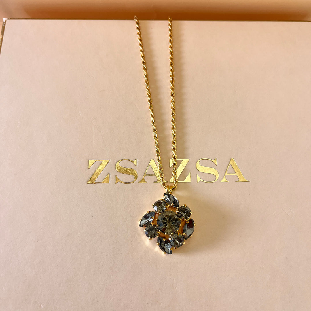 Mix of grey preciosa crystal pendant