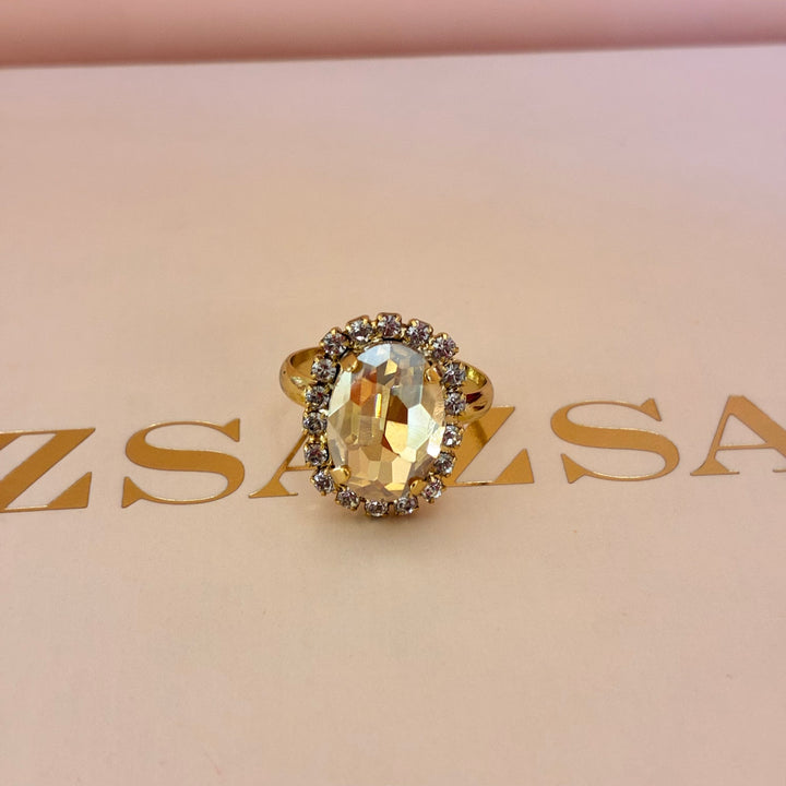 Champagne Oval gold plated pendant set