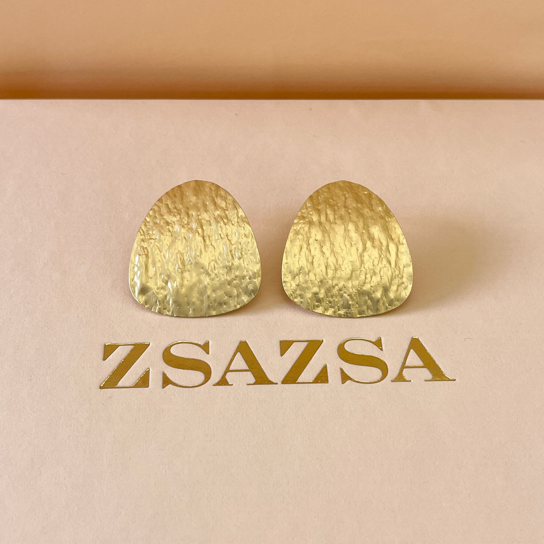 Gold handmade studs