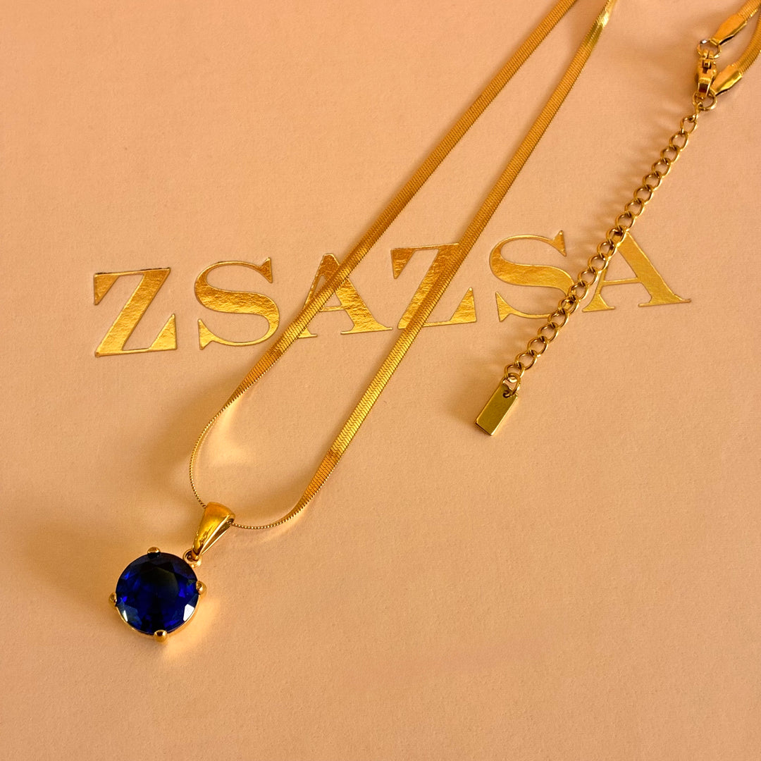 Royal blue solitaire pendant