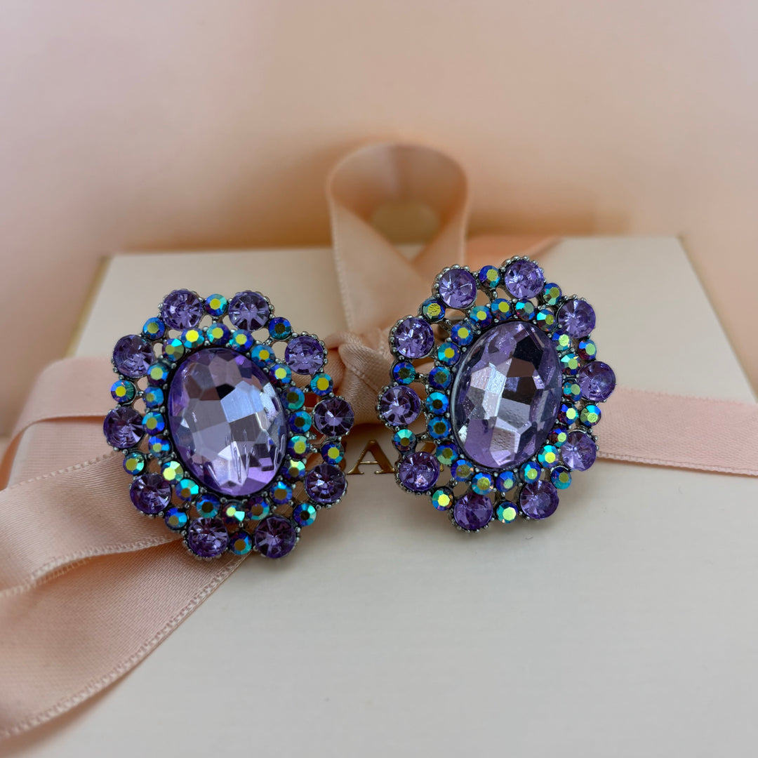 Lilac clips earrings