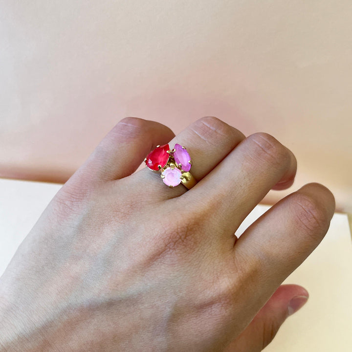 Multipink Swarovski crystals set