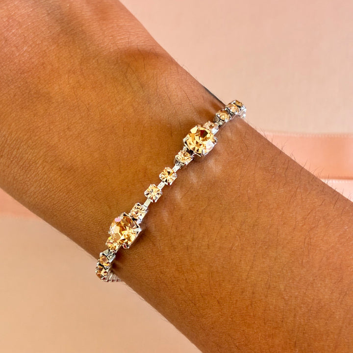 Peach Swarovski crystals bracelet