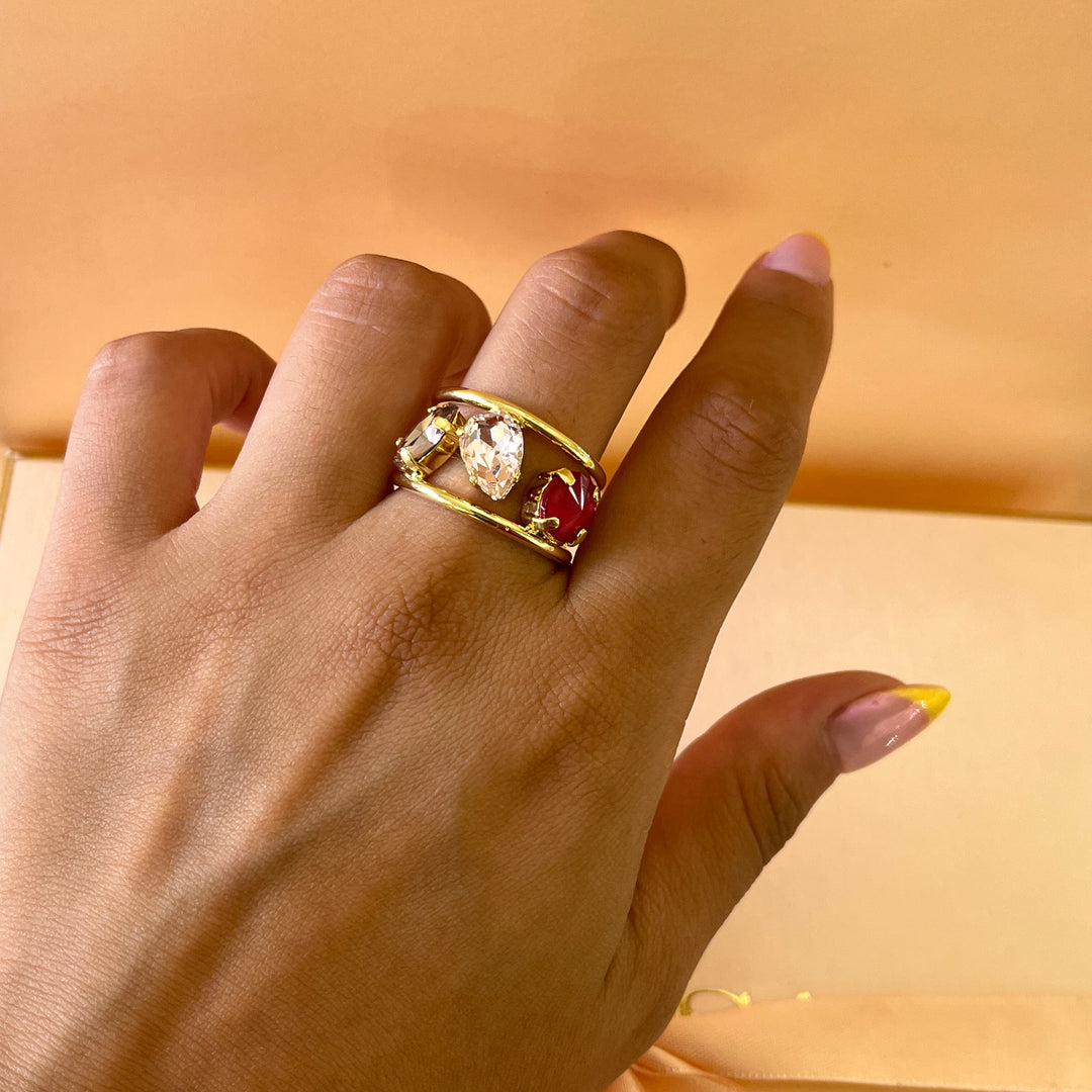 Shades of red and pink Swarovski crystals set