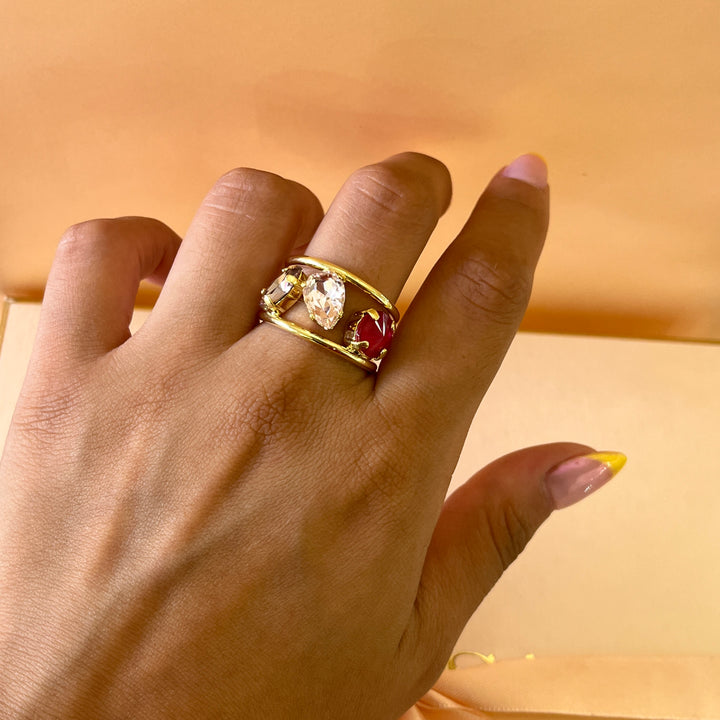 Shades of red and pink Swarovski crystals set