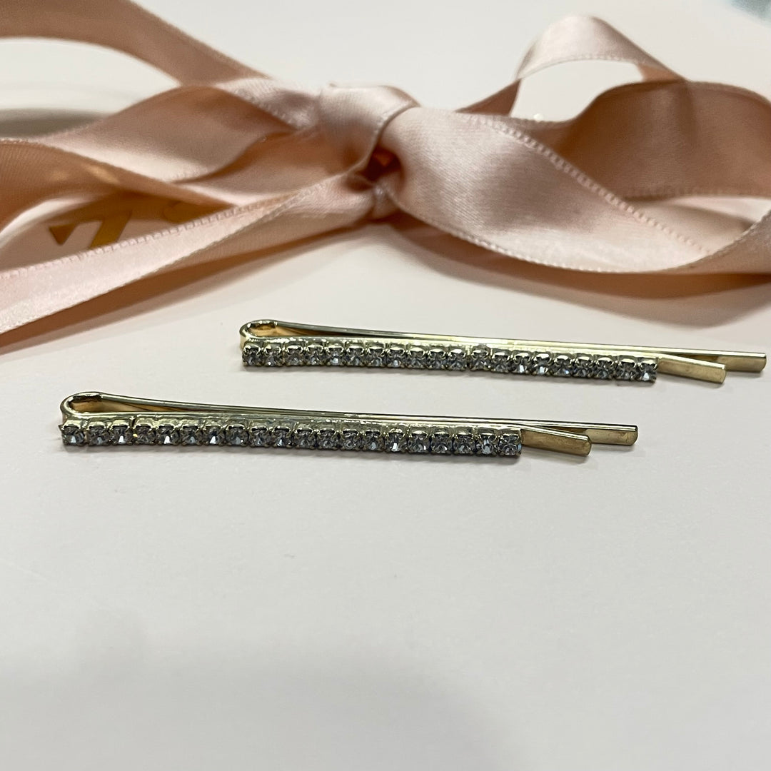 Gold hair slide set of 2