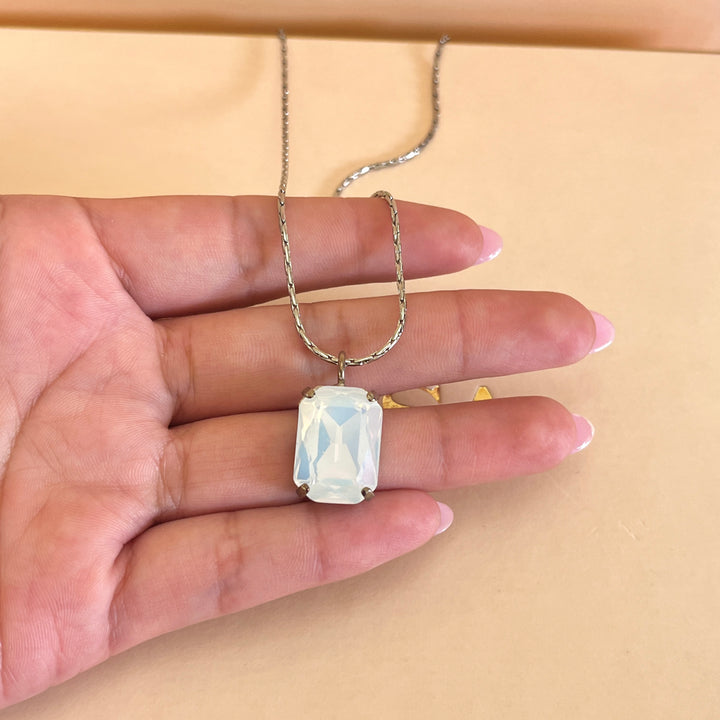 White Swarovski crystals pendant