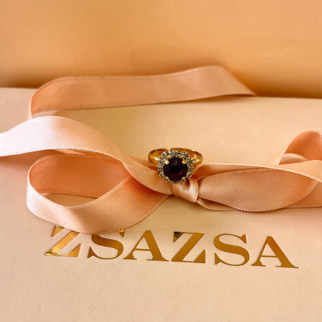 Purple flower preciosa crystals set