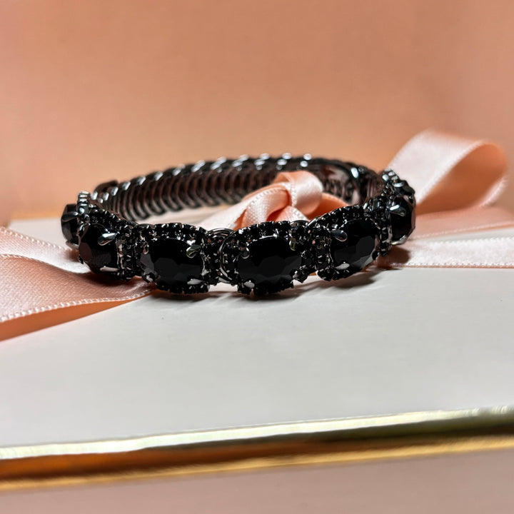 Black rhinestone bangle
