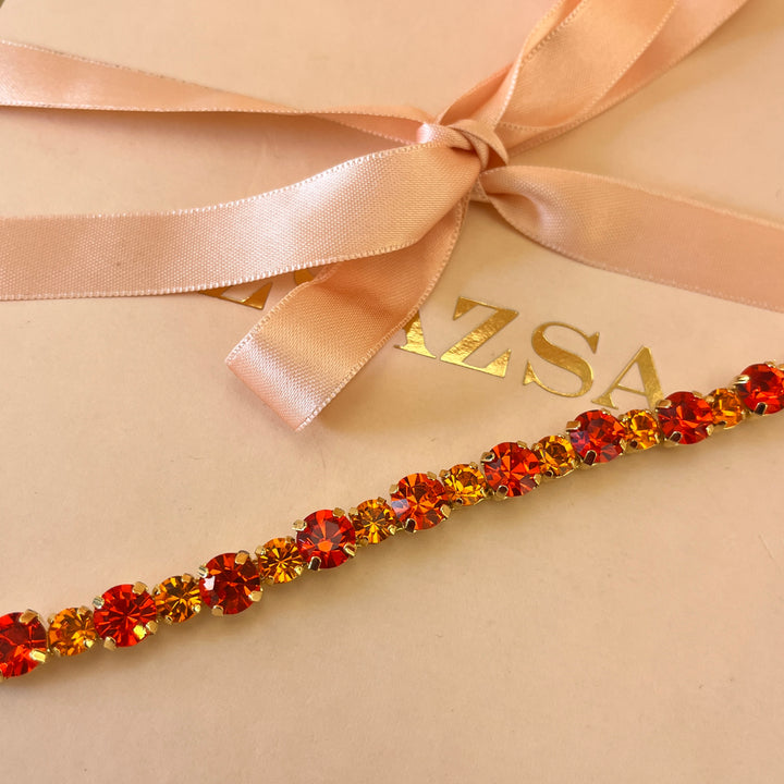Orange Swarovski crystals bracelet