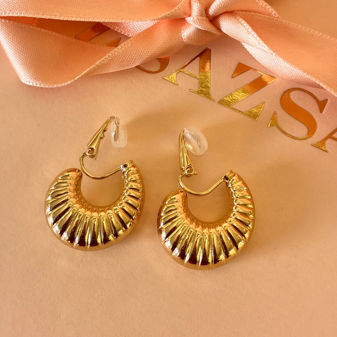 Texture clip on earrings