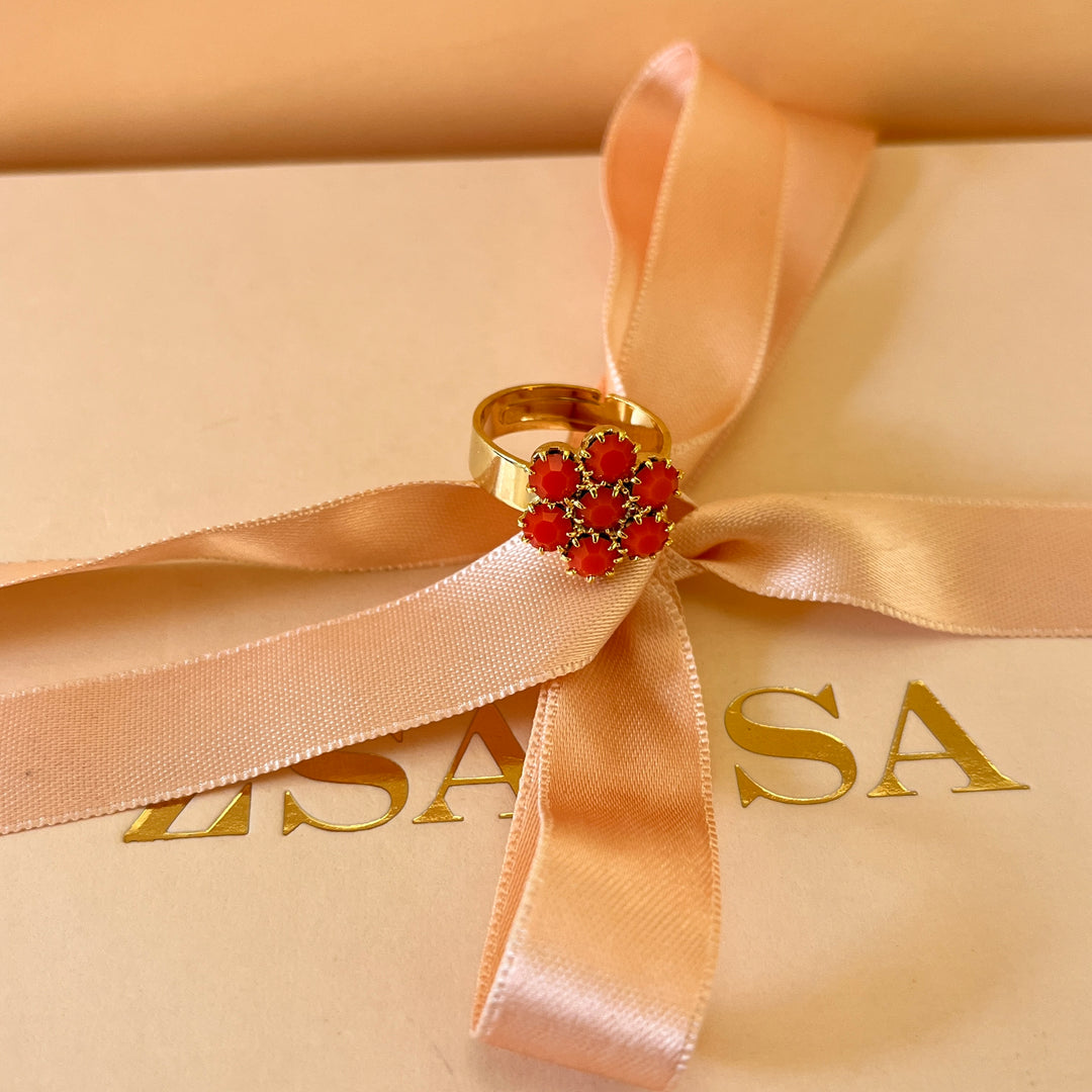 Orange Swarovski crystals set