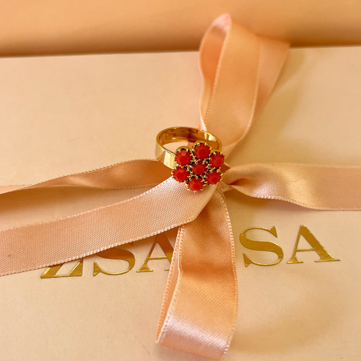 Orange Swarovski crystals set