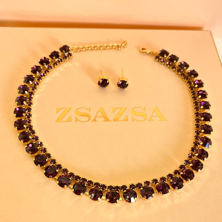 Purple Preciosa crystals set