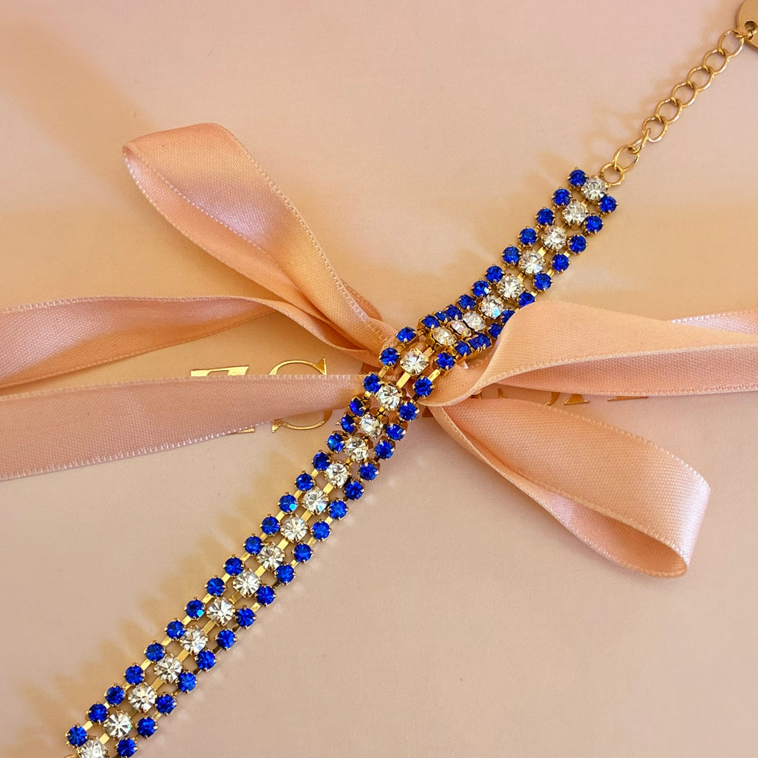 Royal blue Swarovski crystals bracelet