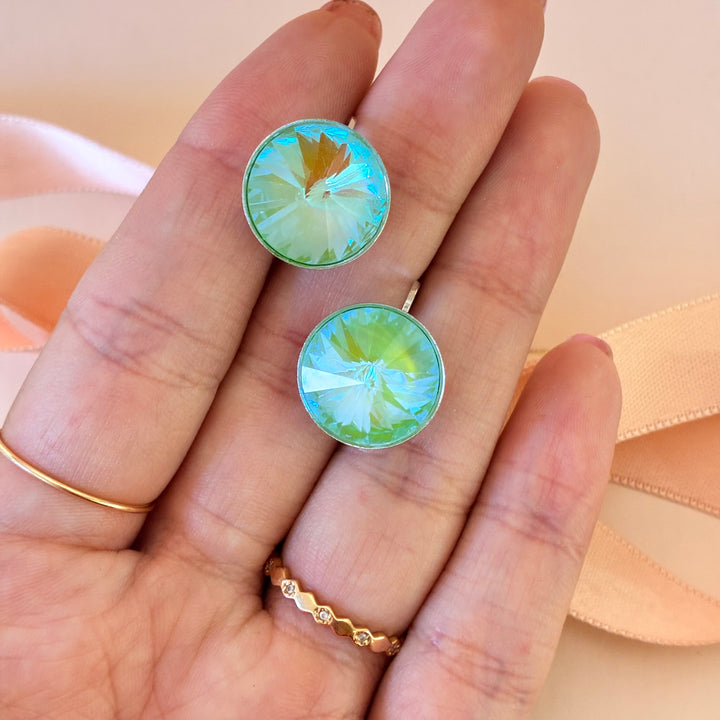 Mint Swarovski crystals set