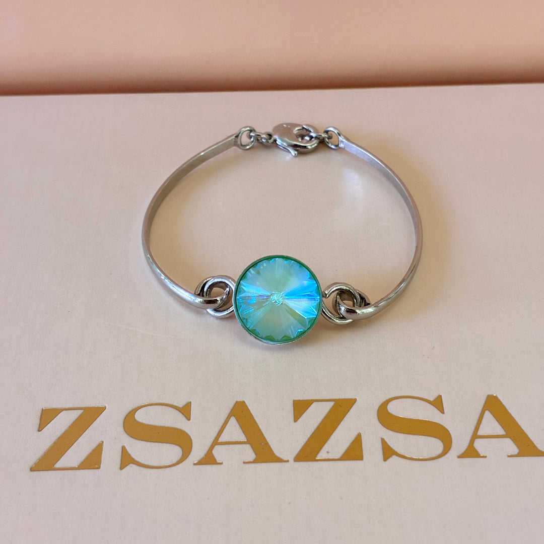 Mint Swarovski crystals set