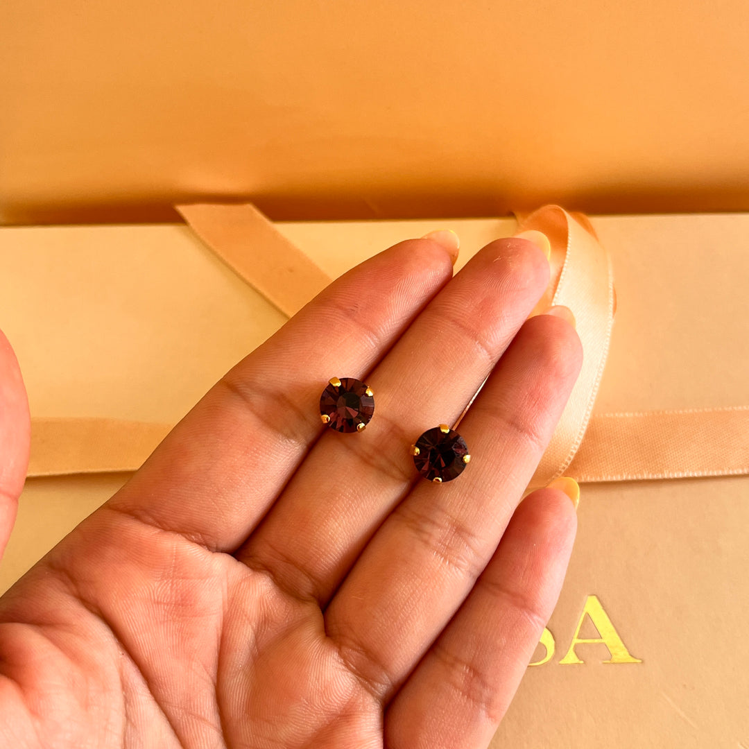 Purple preciosa crystals studs