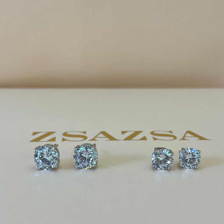 Round solitaire zircone studs