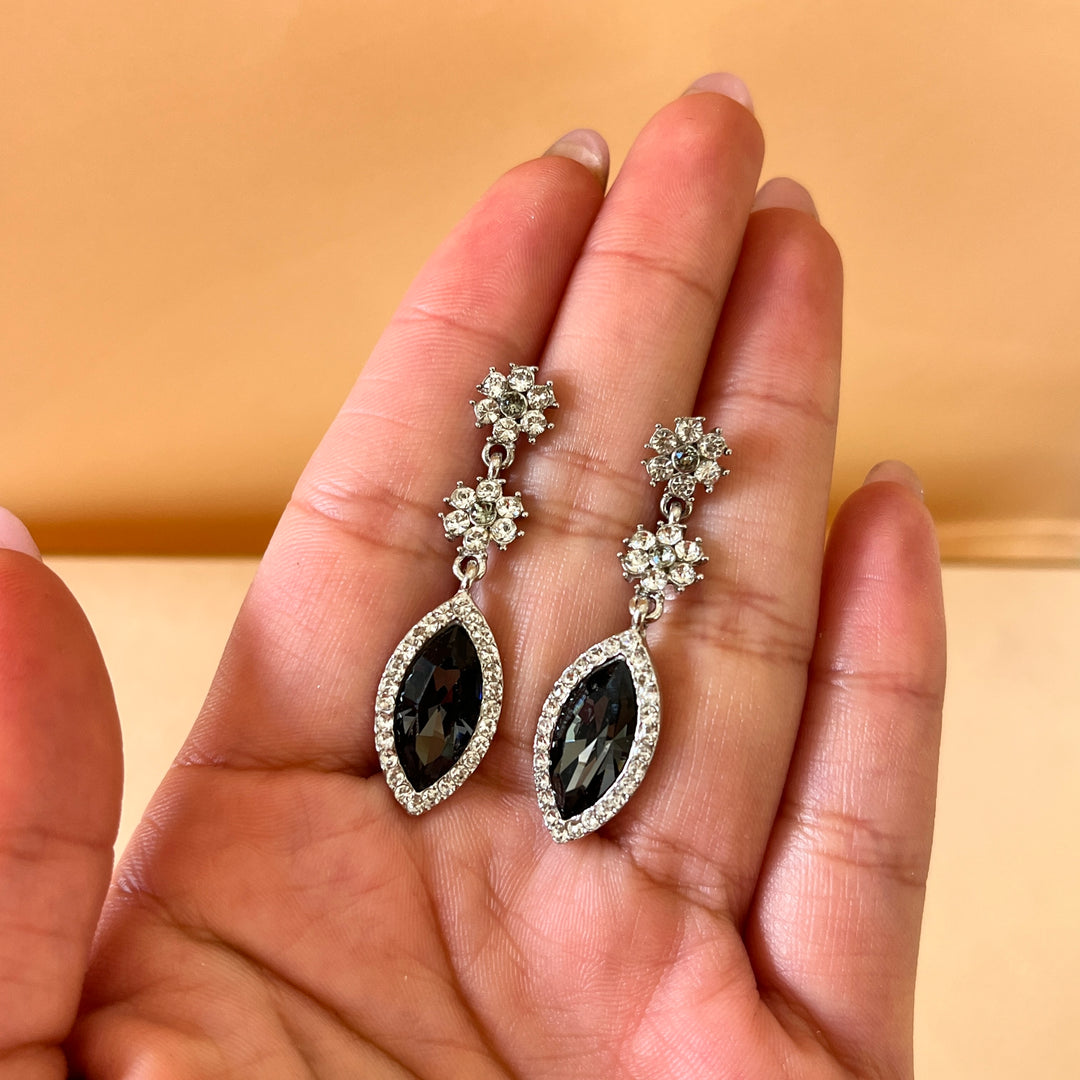 Grey marquise Swarovski crystals set