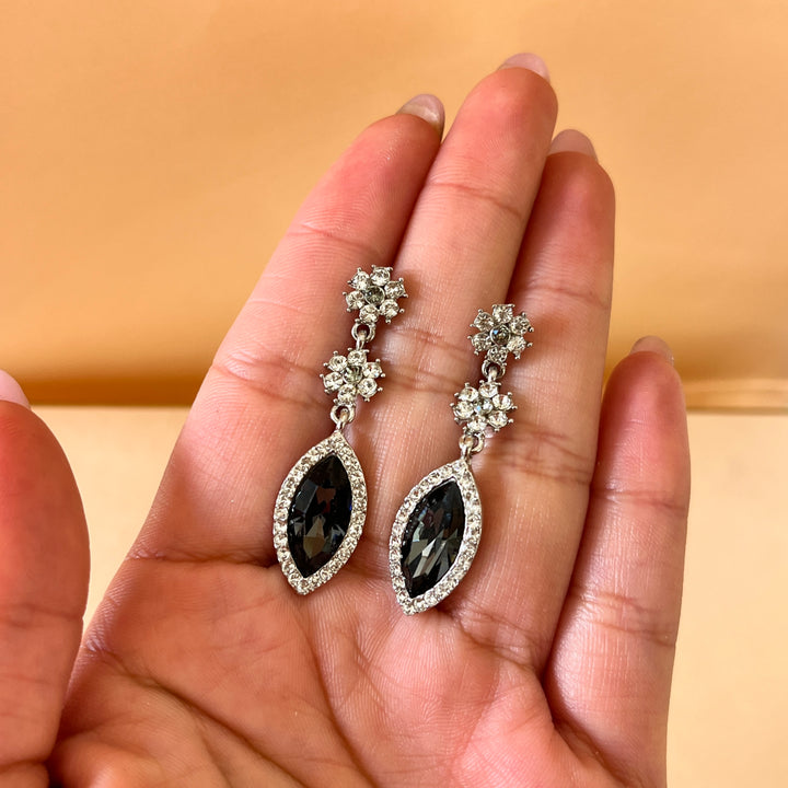 Grey marquise Swarovski crystals set