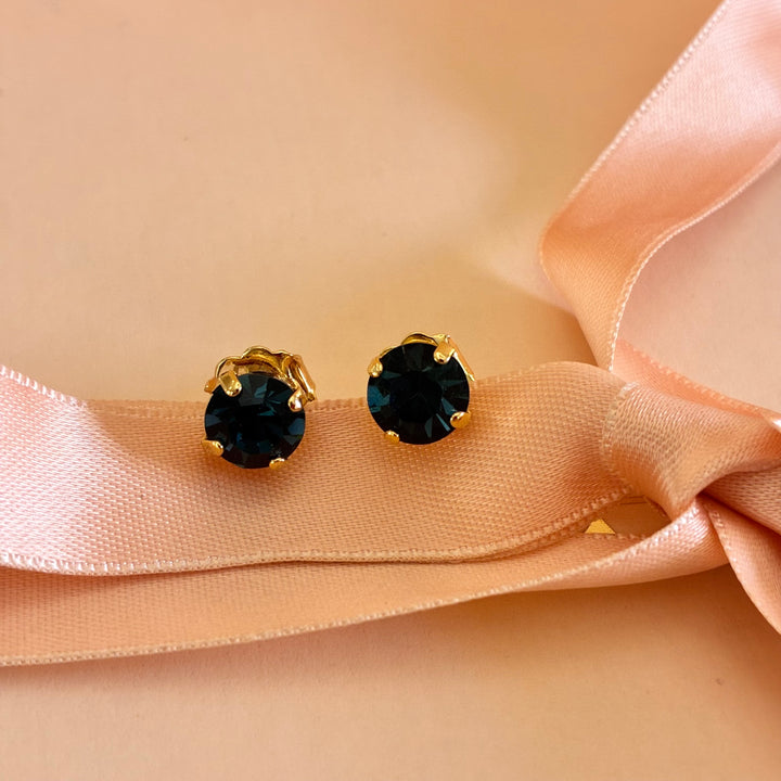 Navy blue preciosa crystals studs