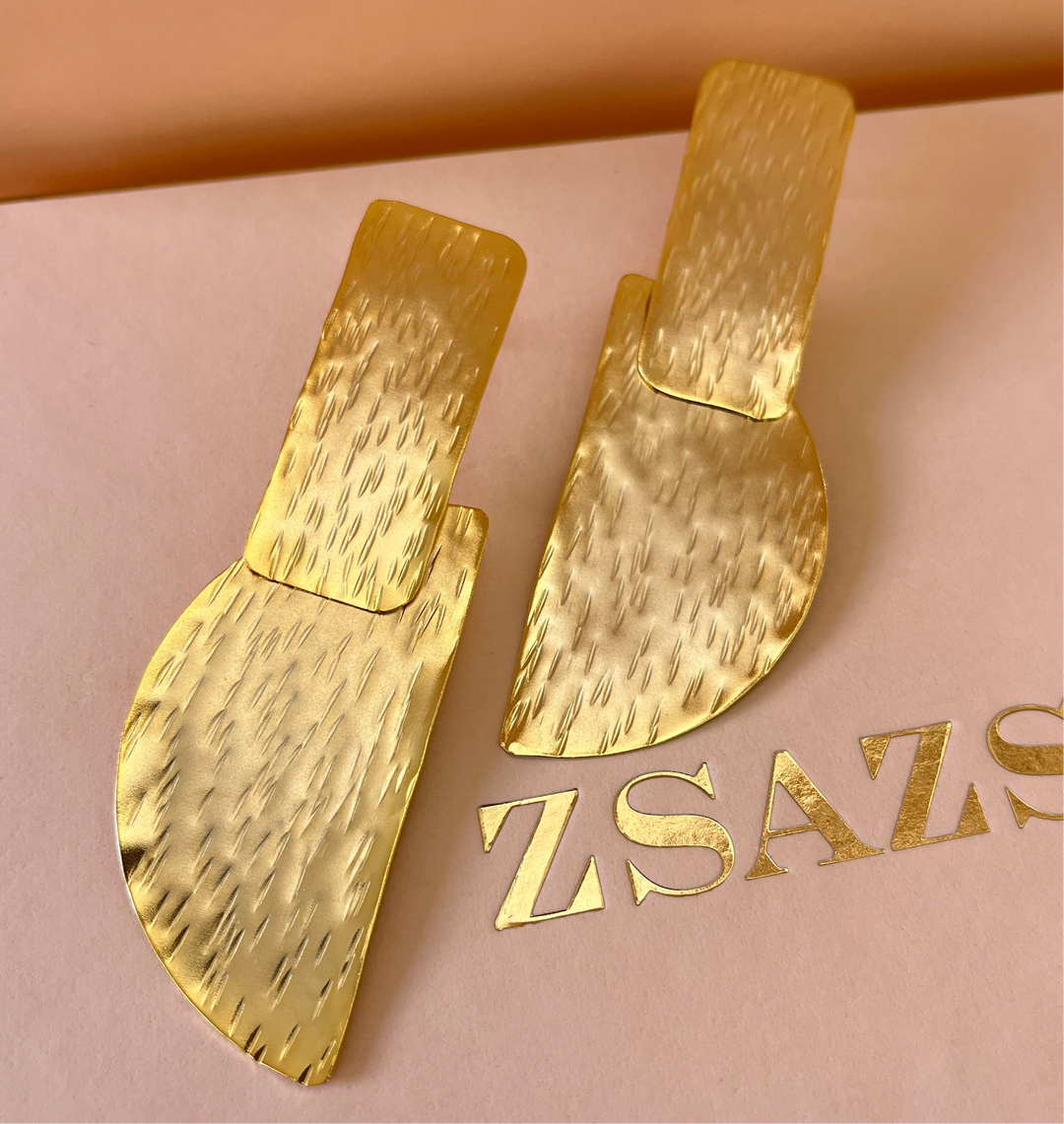 Gold handmade earrings