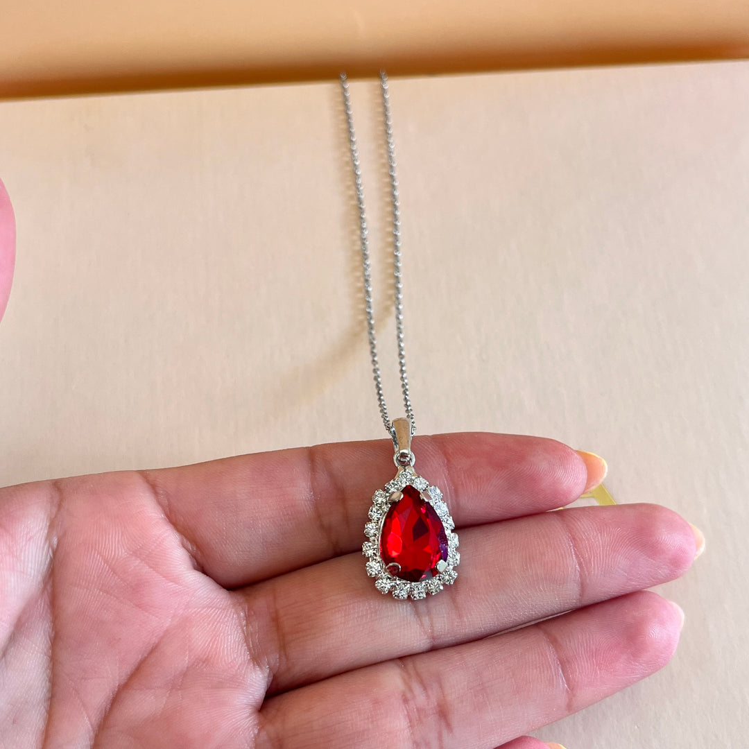 Red teardrop Swarovski crystals set