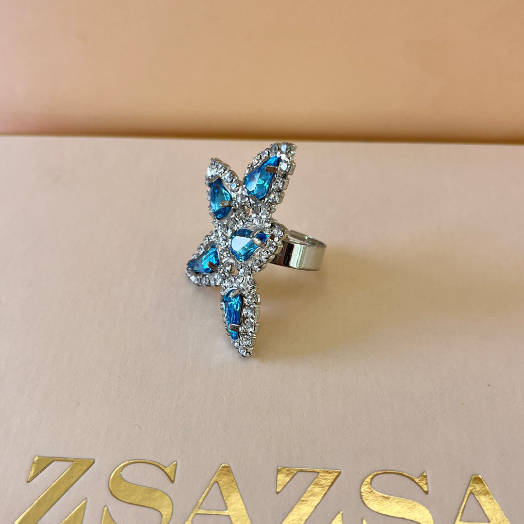 Turquoise preciosa crystals set