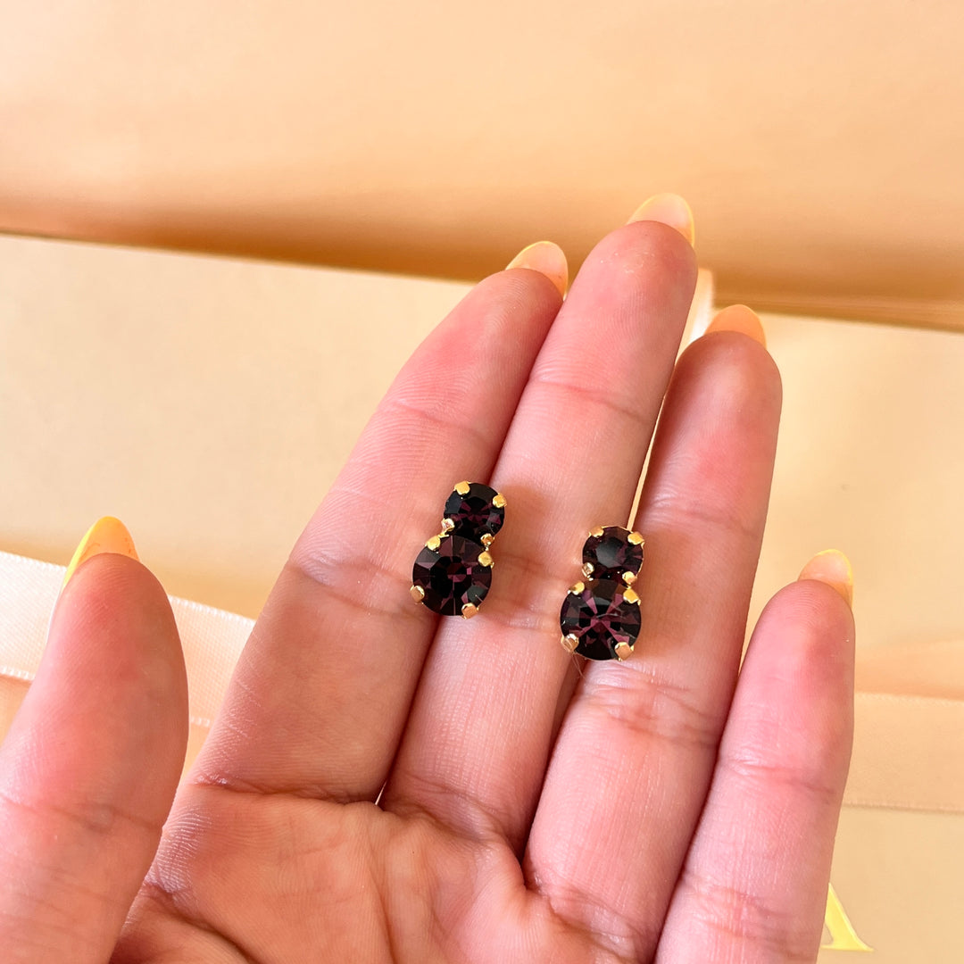 Purple preciosa crystals studs