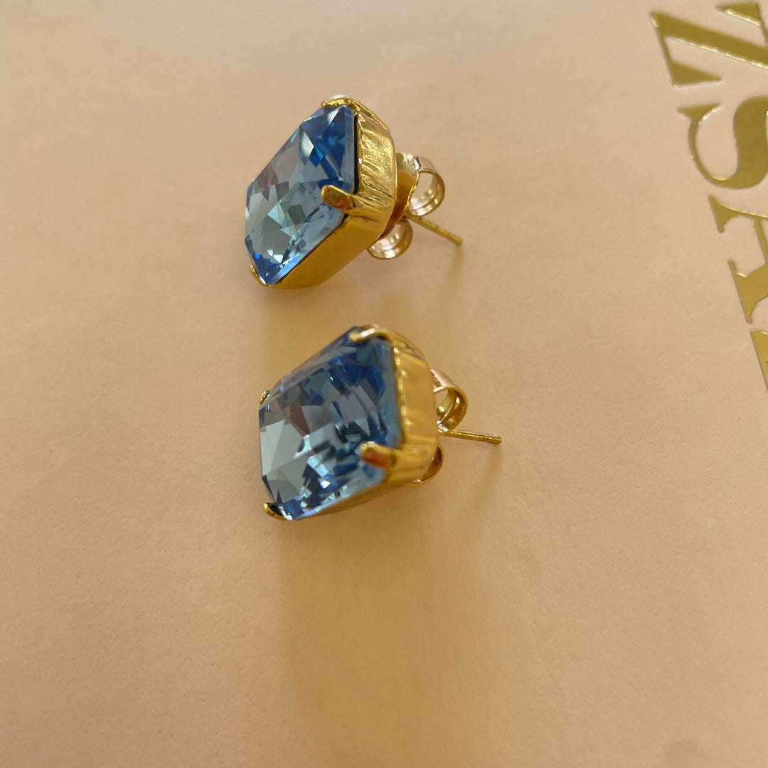 Light blue Swarovski crystals studs
