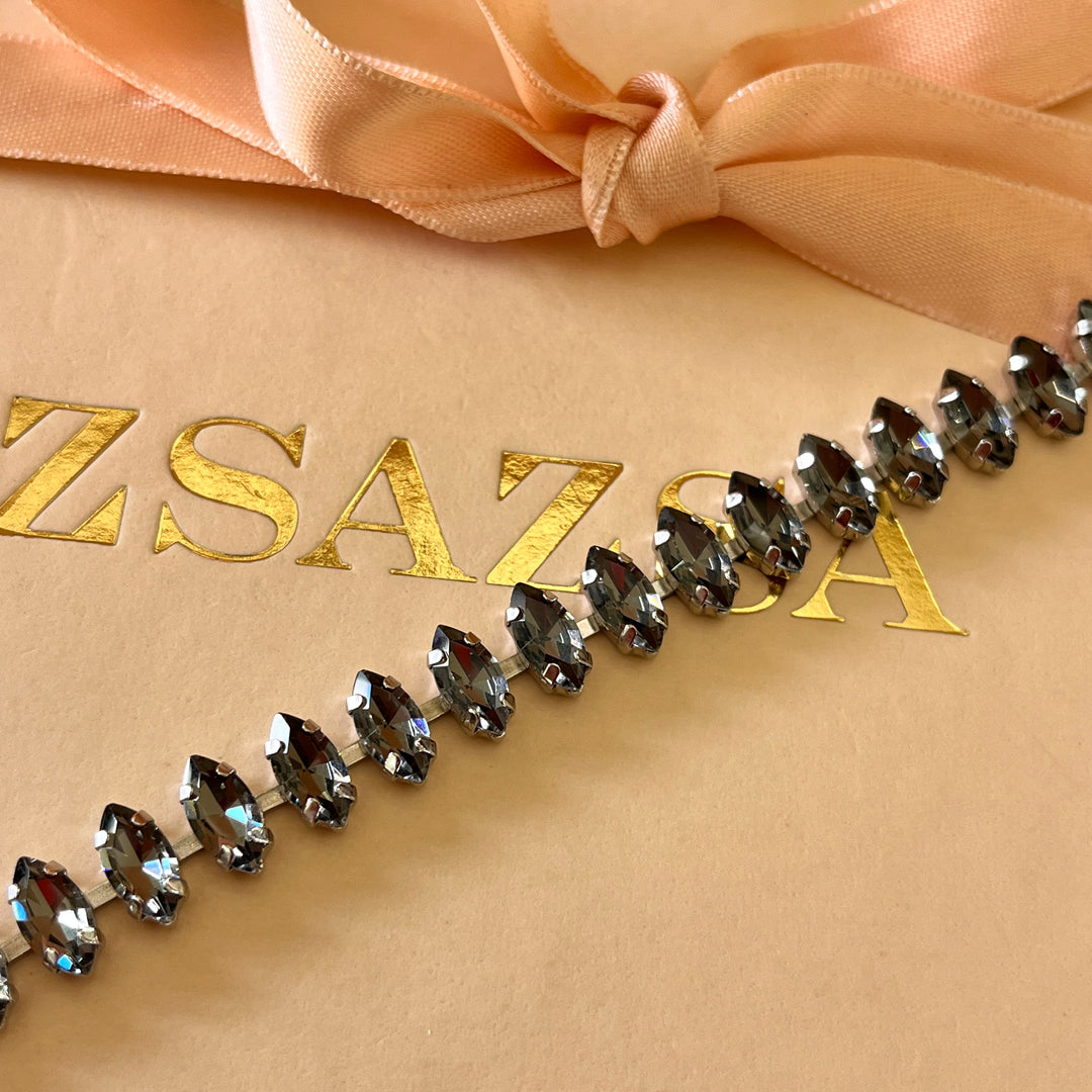 Grey marquise preciosa crystals bracelet