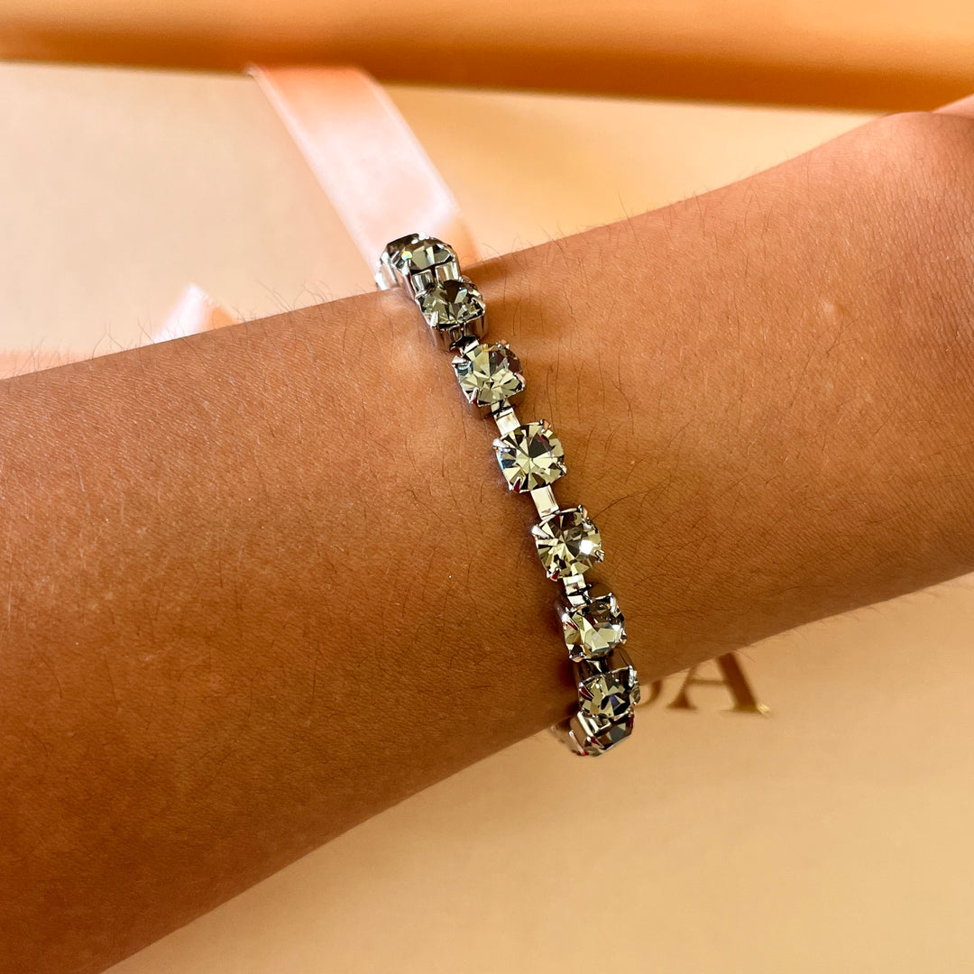 Grey preciosa crystals bracelet