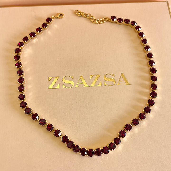 Dark red Swarovski crystals set