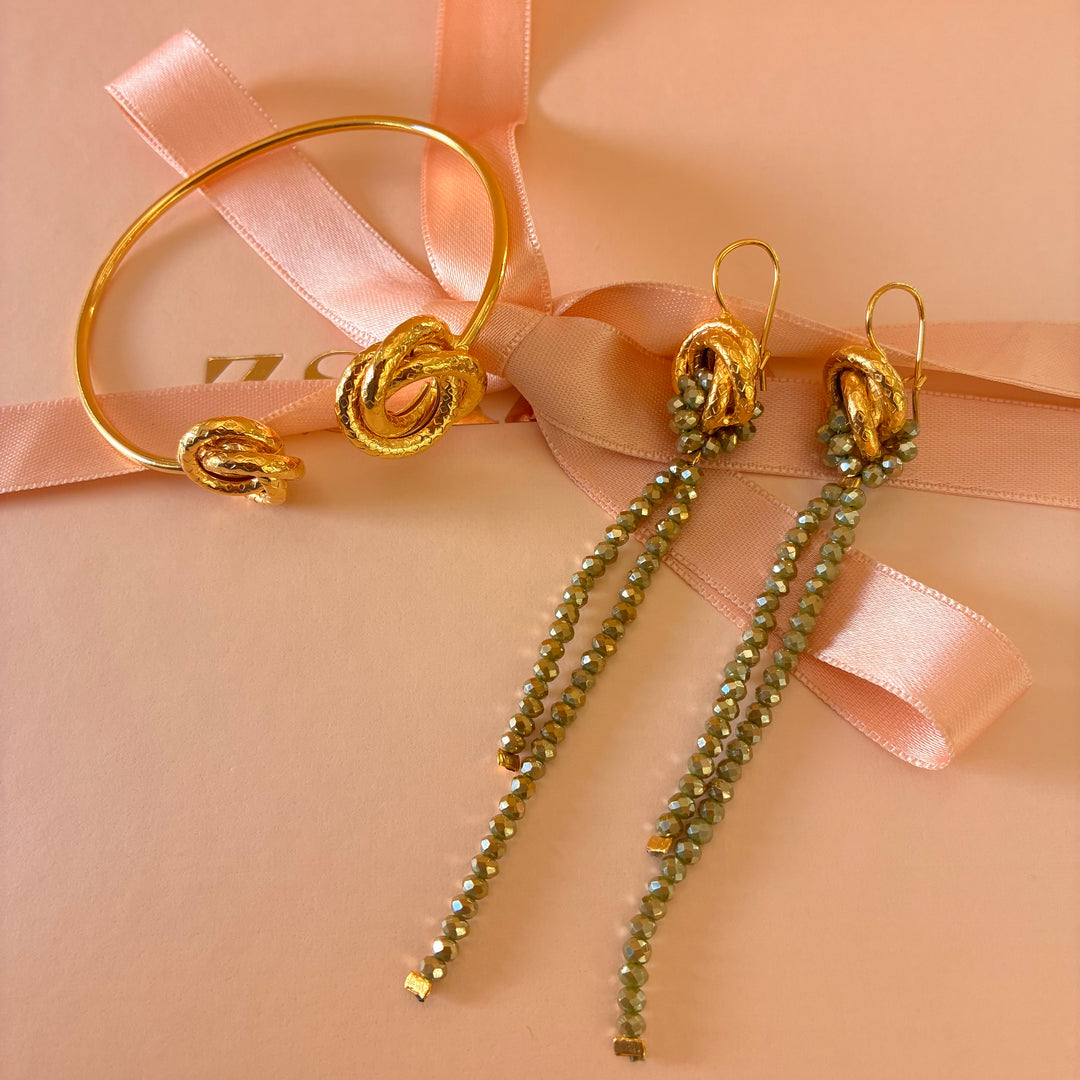 Handmade olive green set